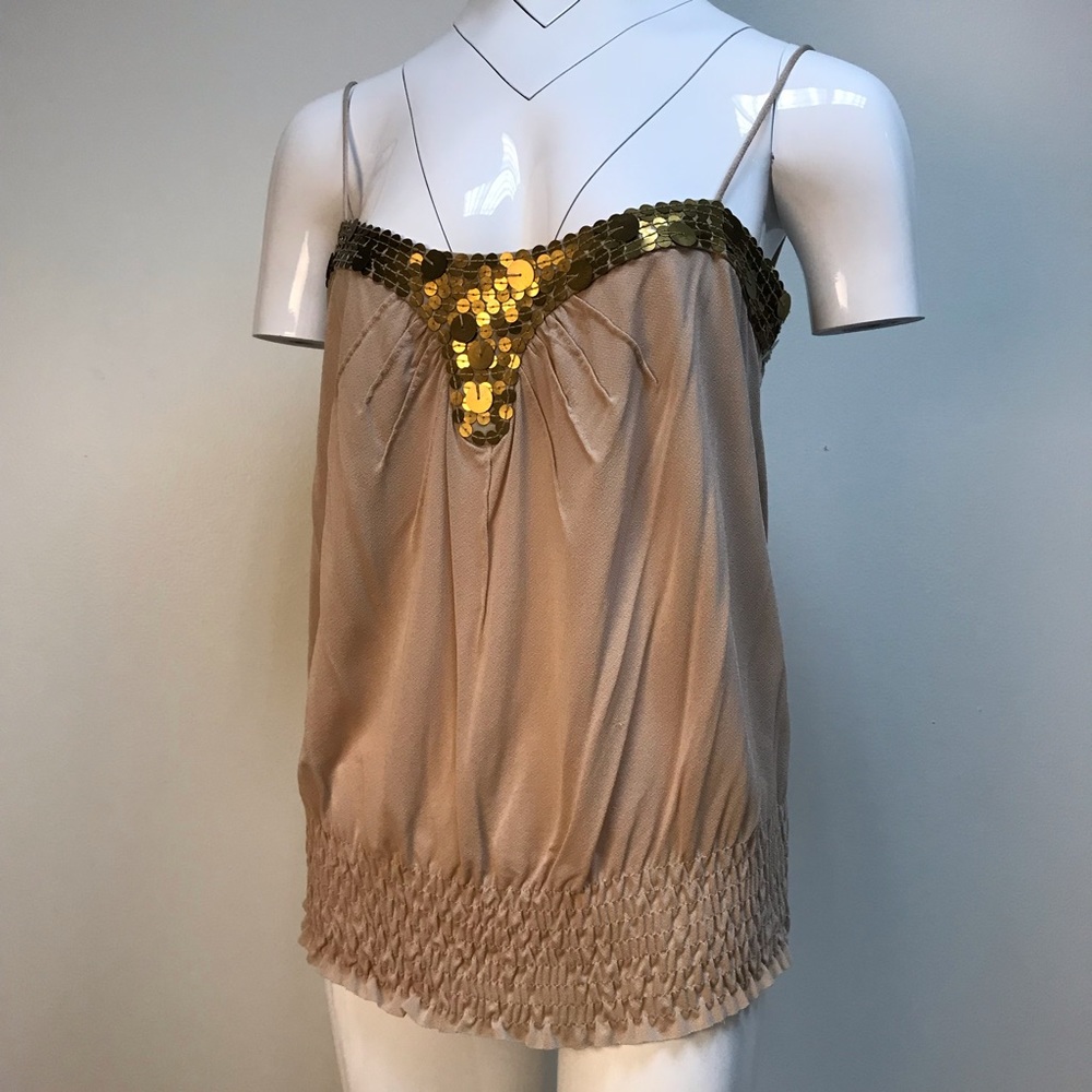 YA-YA tan spaghetti strap tunic top